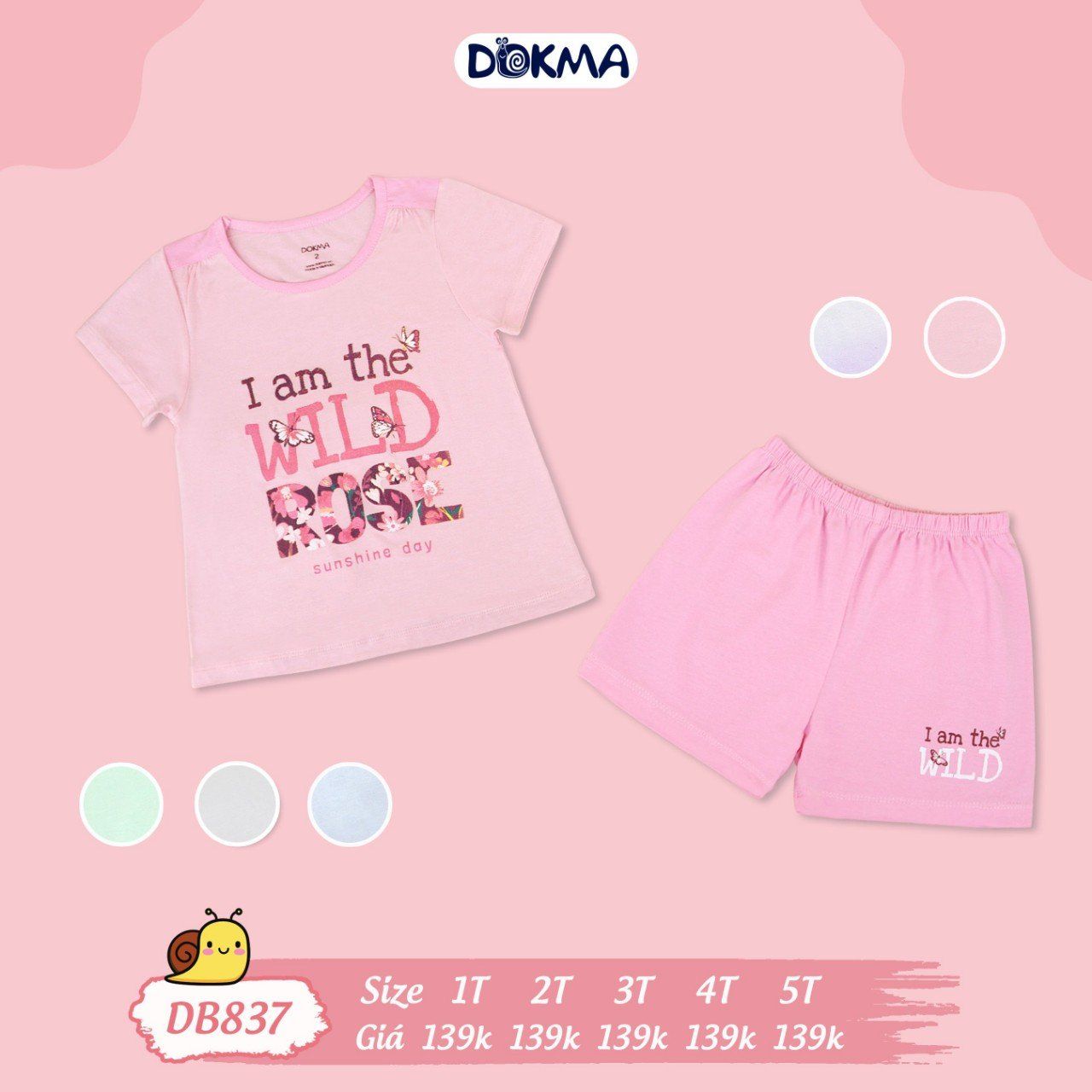 DB837 - Bộ thun đùi cho bé từ 1-5 tuổi