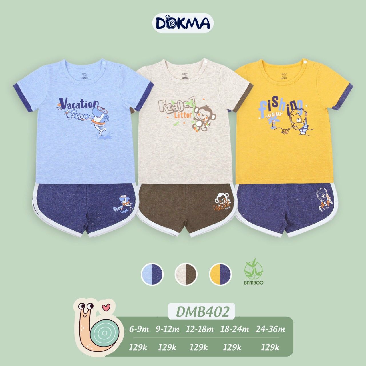 DMB402 - Bộ cộc tay bé 9-36M
