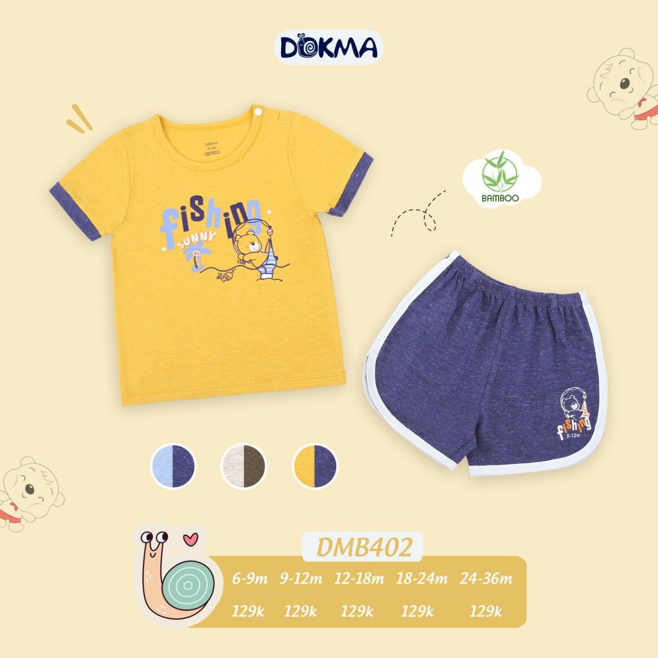 DMB402 - Bộ cộc tay bé 9-36M