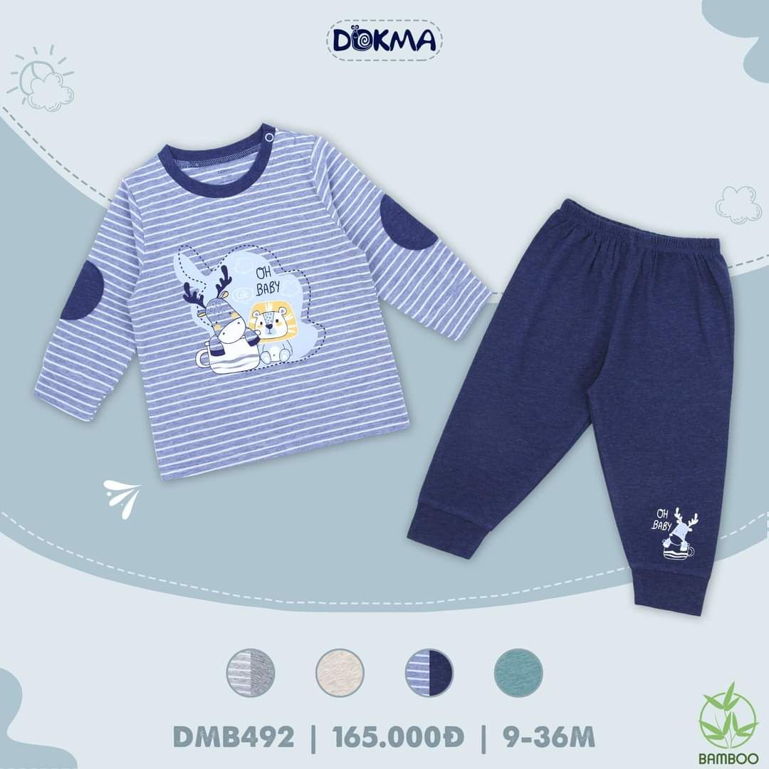 DMB492 - Bộ dài tay cài vai cho bé 9-36M