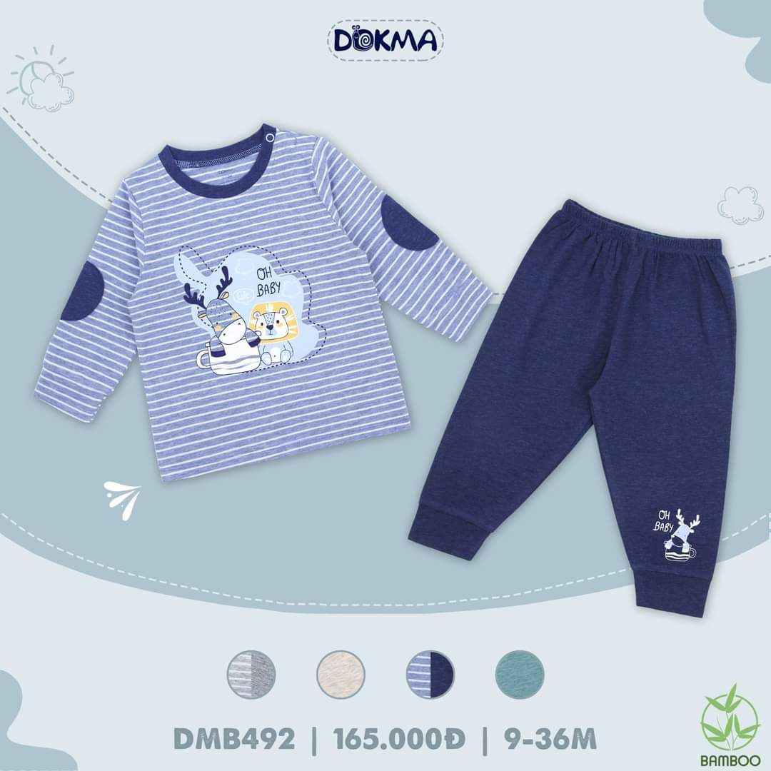  DMB492 - Bộ dài tay cài vai cho bé 9-36M 