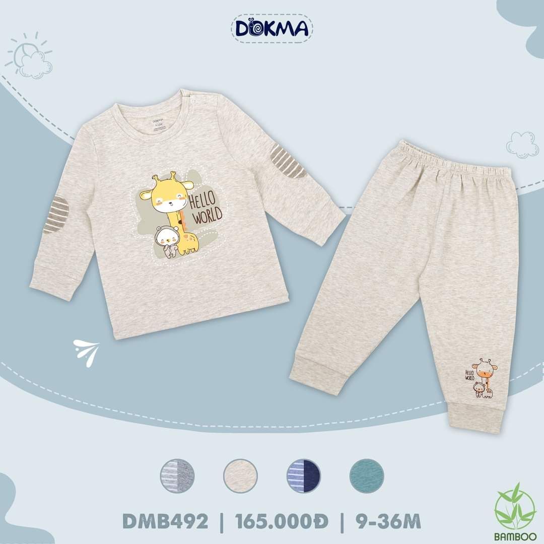 DMB492 - Bộ dài tay cài vai cho bé 9-36M
