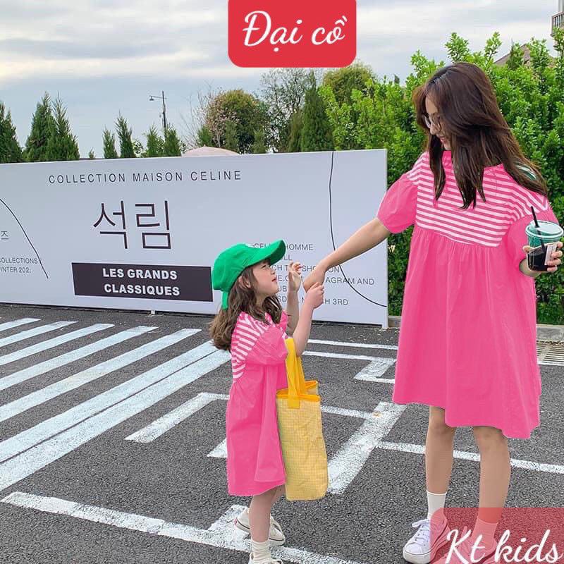  Đầm baby doll phối sọc cho Mẹ và Bé 