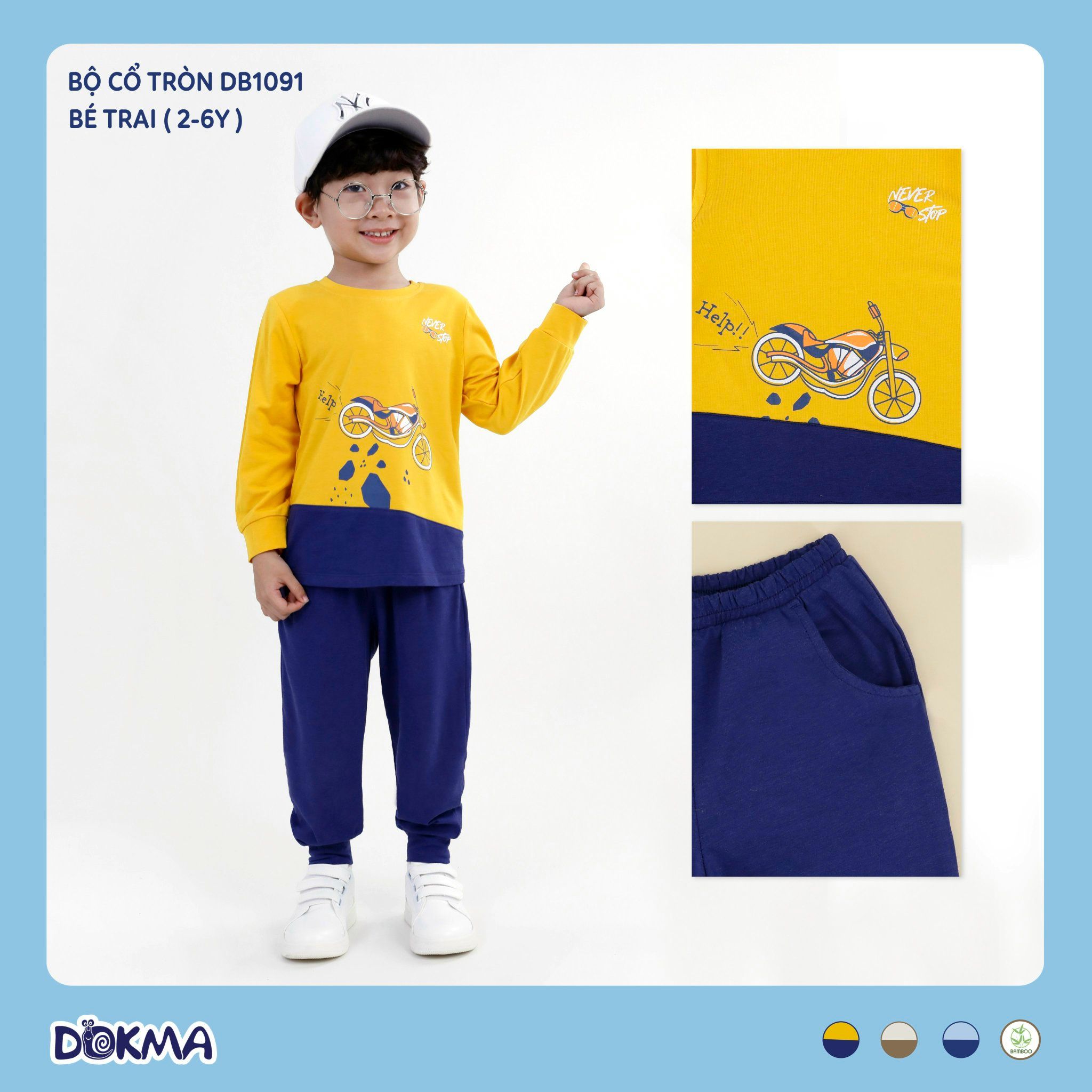 DB1091 - Bộ thun dài tay bé 2-6 tuổi