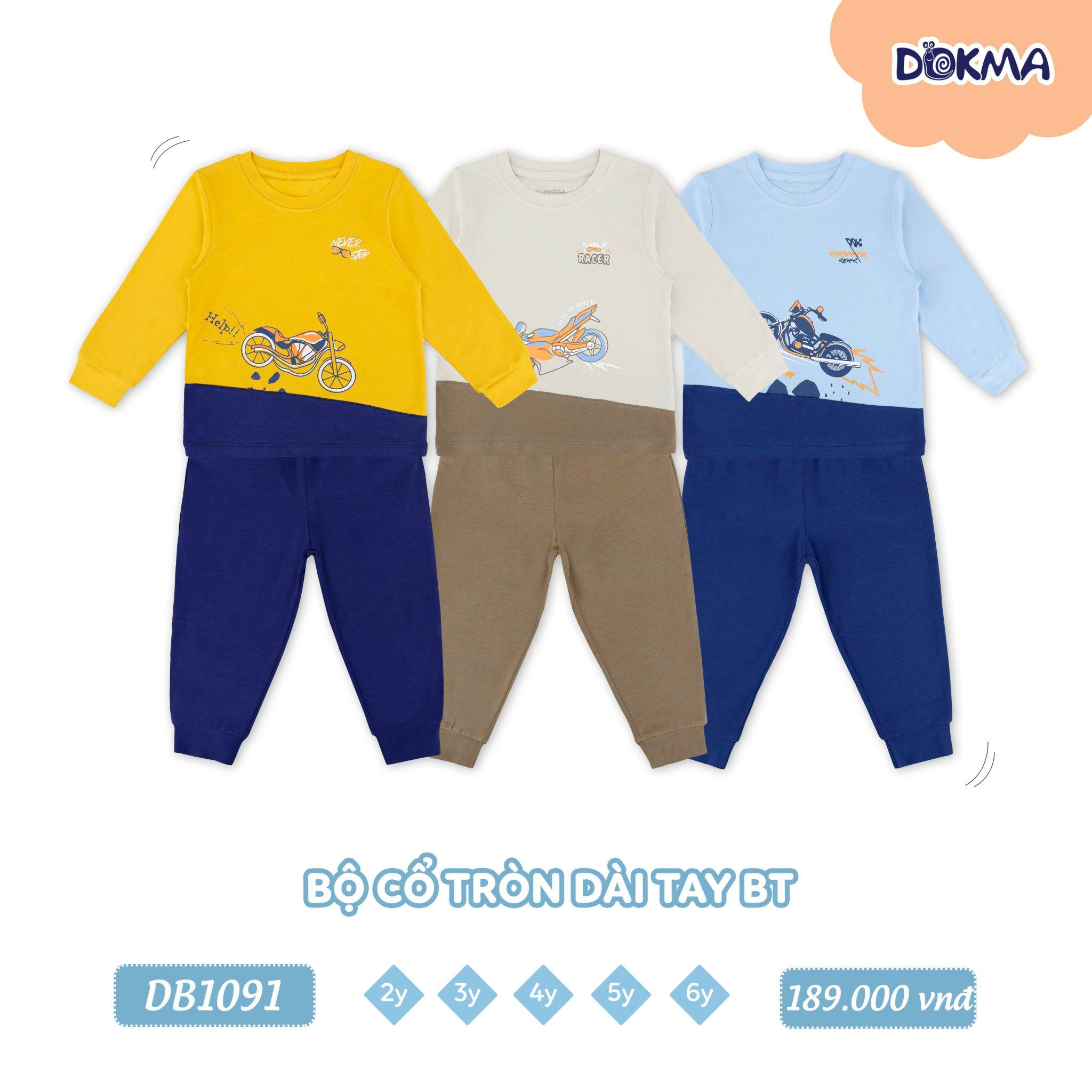 DB1091 - Bộ thun dài tay bé 2-6 tuổi