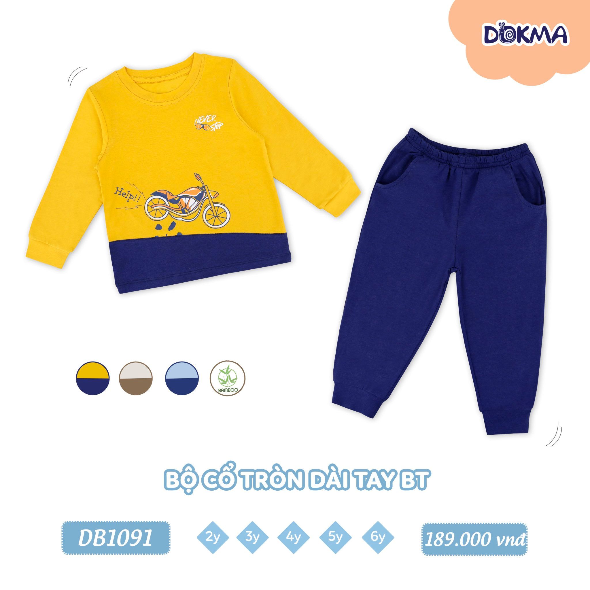 DB1091 - Bộ thun dài tay bé 2-6 tuổi
