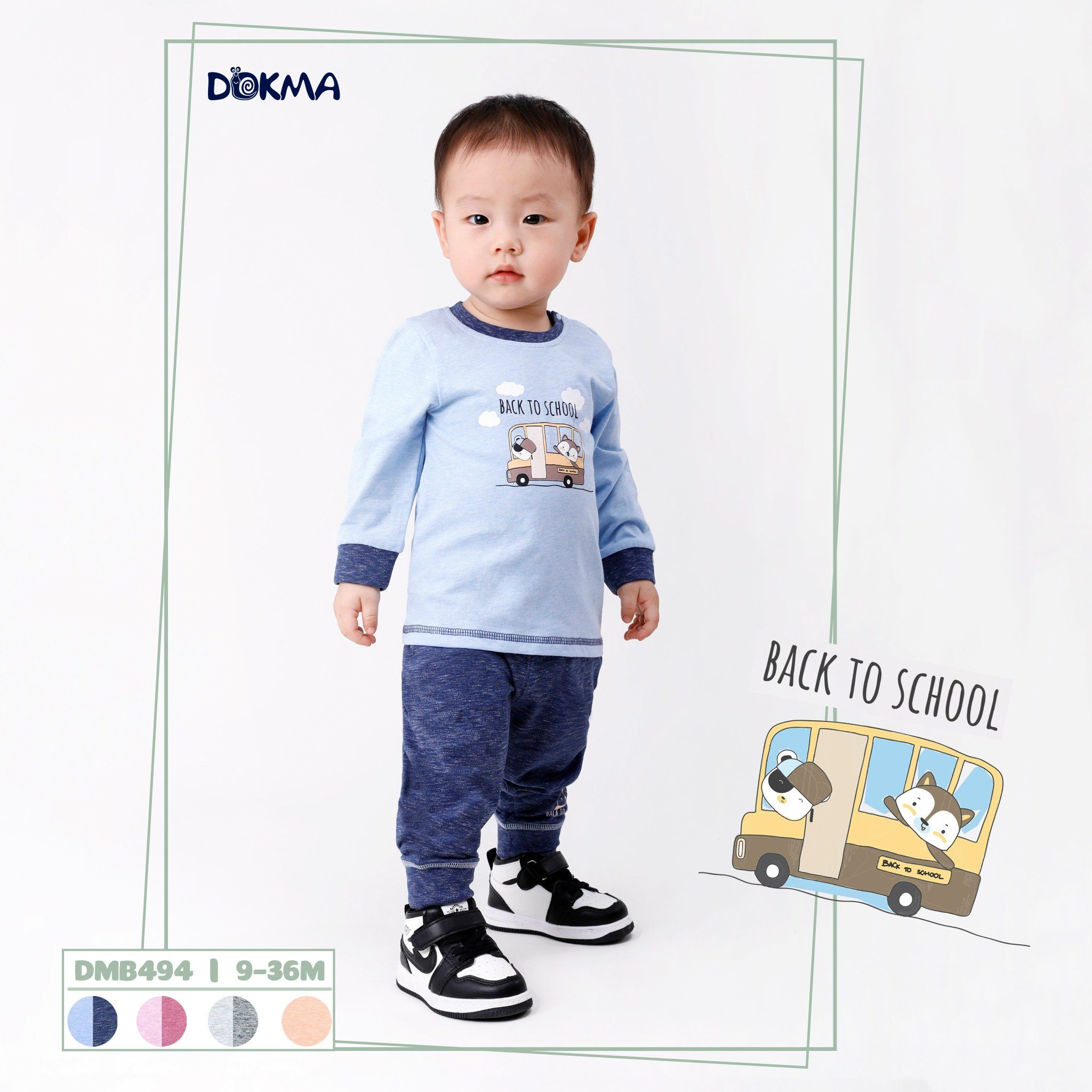 DMB494 - Bộ dài tay mặc ngủ cho bé từ 9-36M