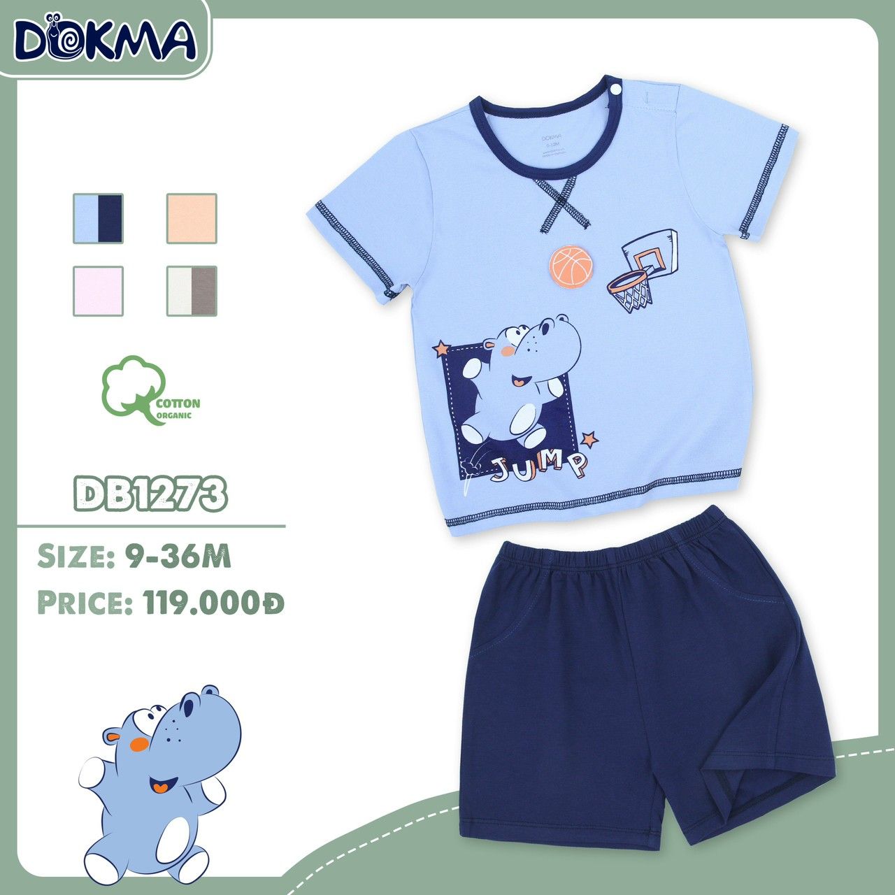 DB1273 - Đồ bộ bé trai và bé gái 9-36M