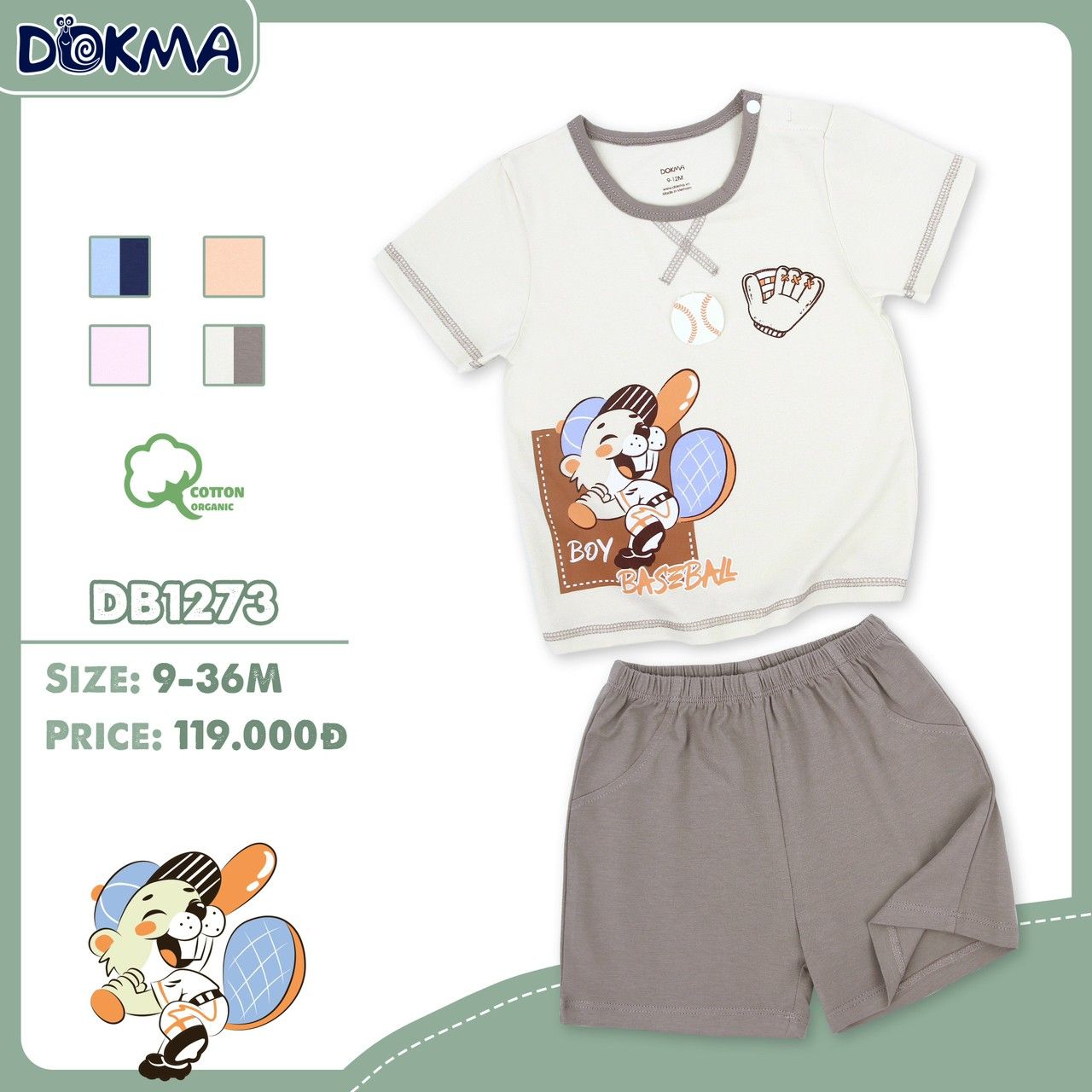 DB1273 - Đồ bộ bé trai và bé gái 9-36M