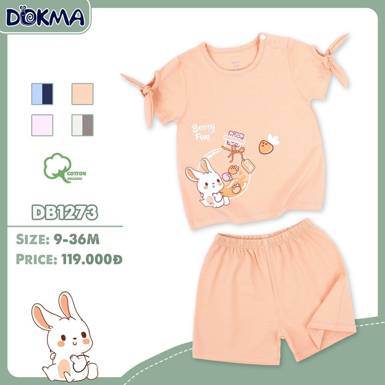 DB1273 - Đồ bộ bé trai và bé gái 9-36M