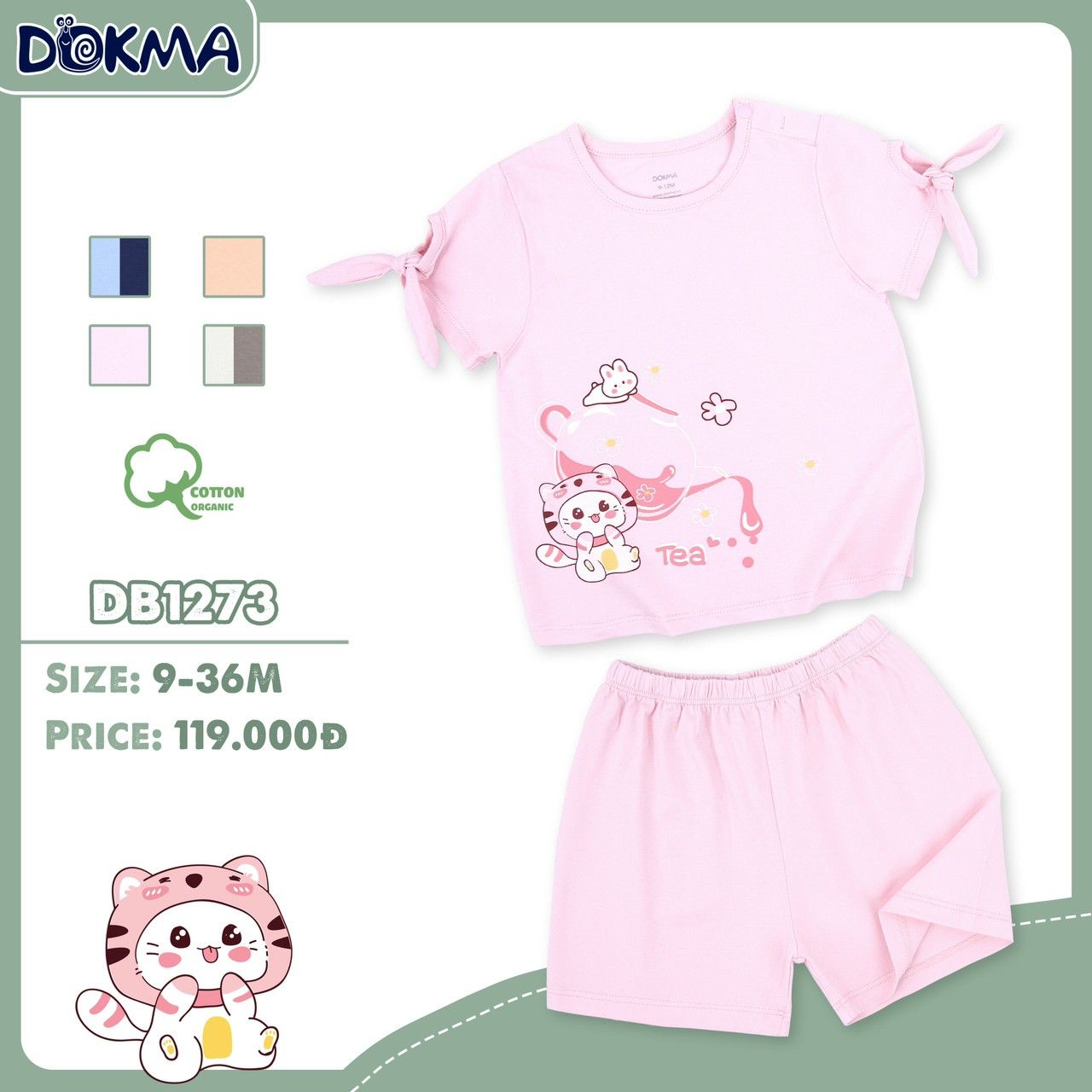 DB1273 - Đồ bộ bé trai và bé gái 9-36M