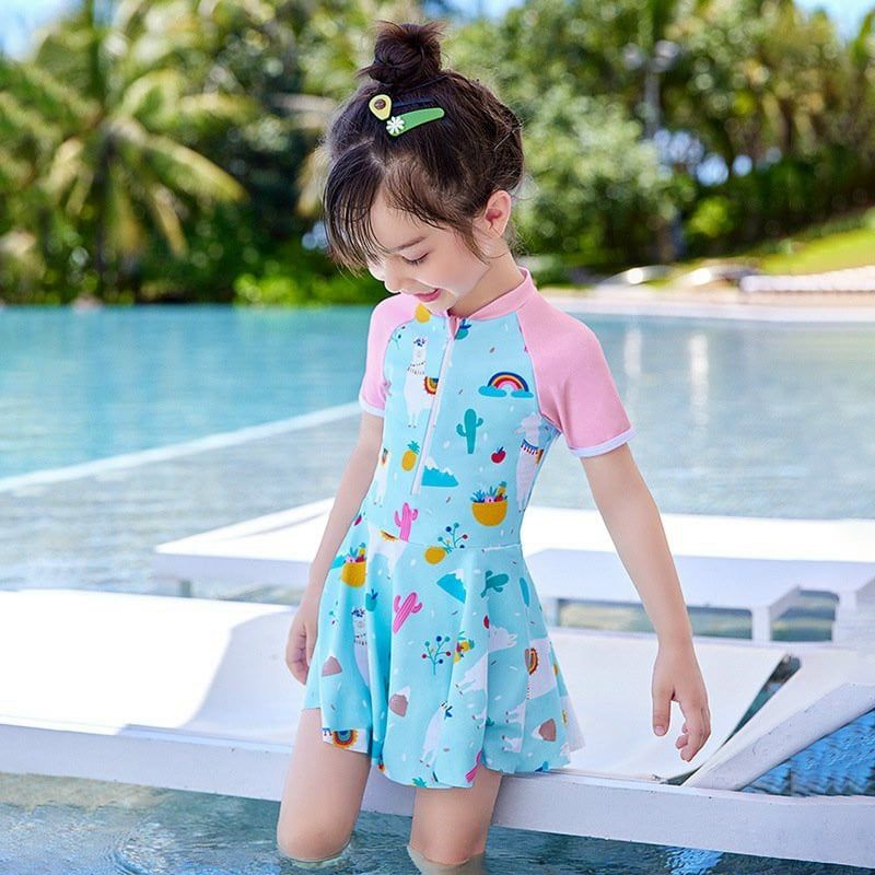 Đồ bơi quần váy bé gái con cừu