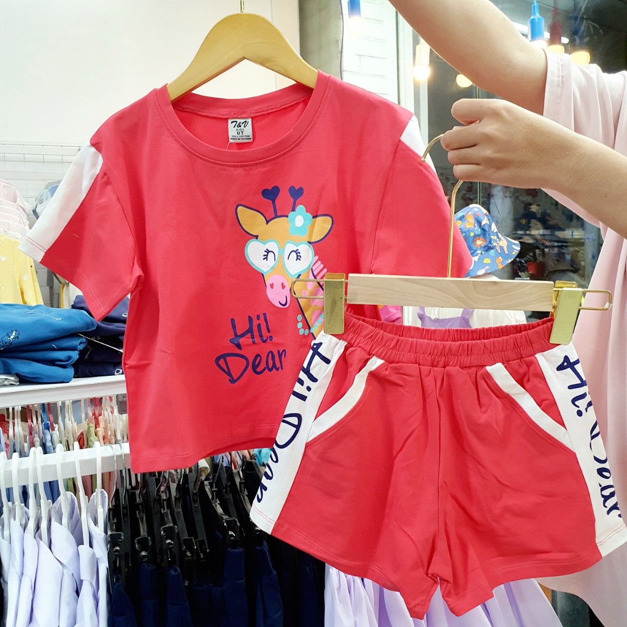 Bộ thun đùi mặc nhà thun cotton cho bé gái size 8-12