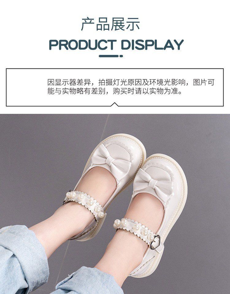 Giày búp bê nơ đính ngọc trai xinh xắn cho bé gái (Size 26-37)