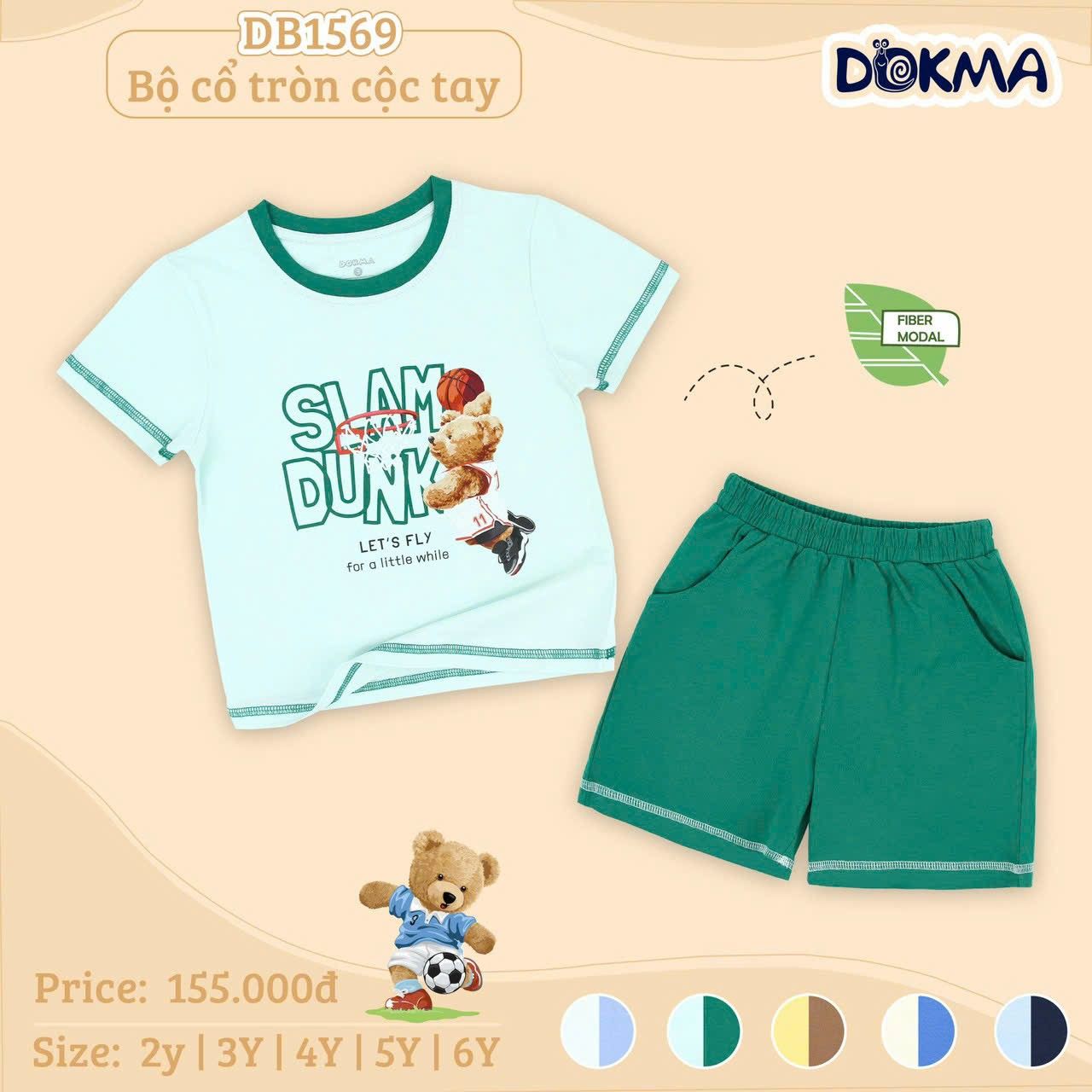 DB1569 - Đồ bộ thun cotton mặc nhà cho bé trai từ 2-6 tuổi