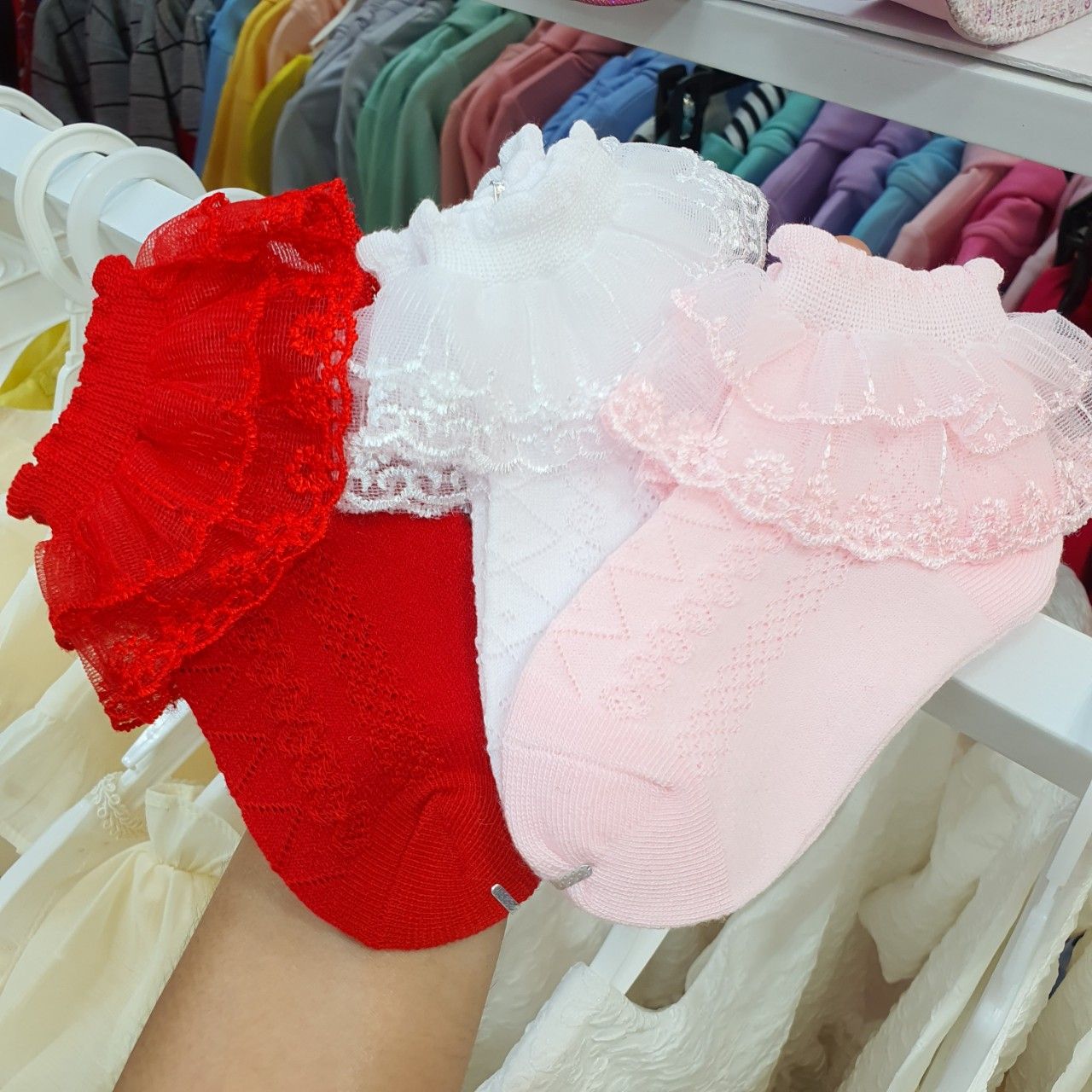 Vớ công chúa phối ren xinh xắn cho bé từ 1 đến 3 tuổi đi múa, đi tiệc