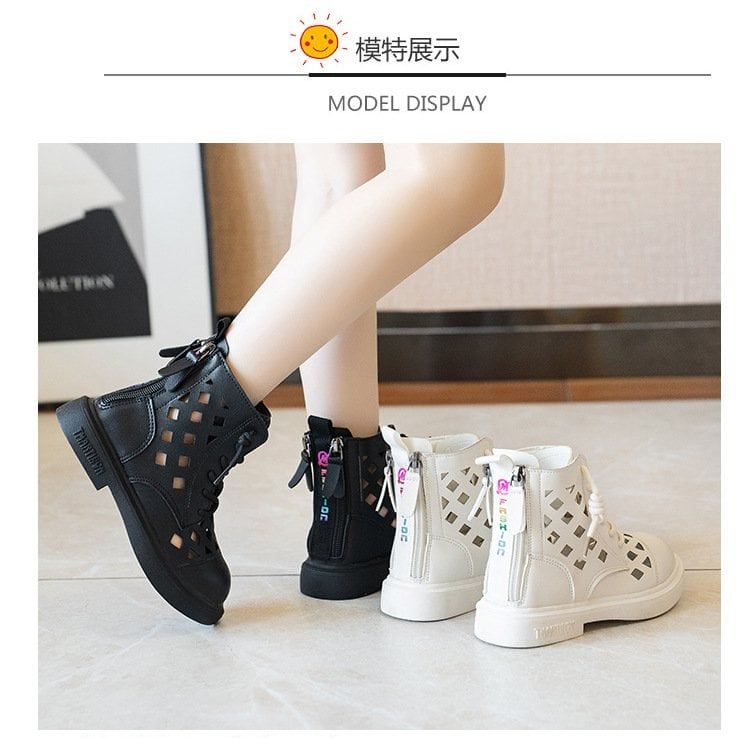 Giày boot cho bé gái từ 3 đến12 tuổi cổ cao cá tính thời trang nhẹ êm