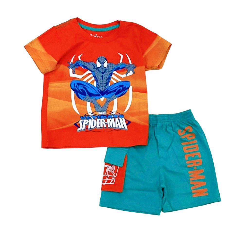 Đồ bộ thun cotton bé trai họa tiết Spiderman quần phối túi hộp