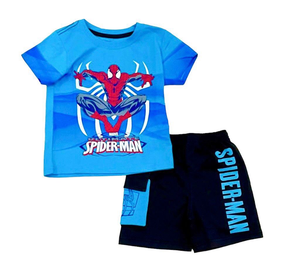 Đồ bộ thun cotton bé trai họa tiết Spiderman quần phối túi hộp
