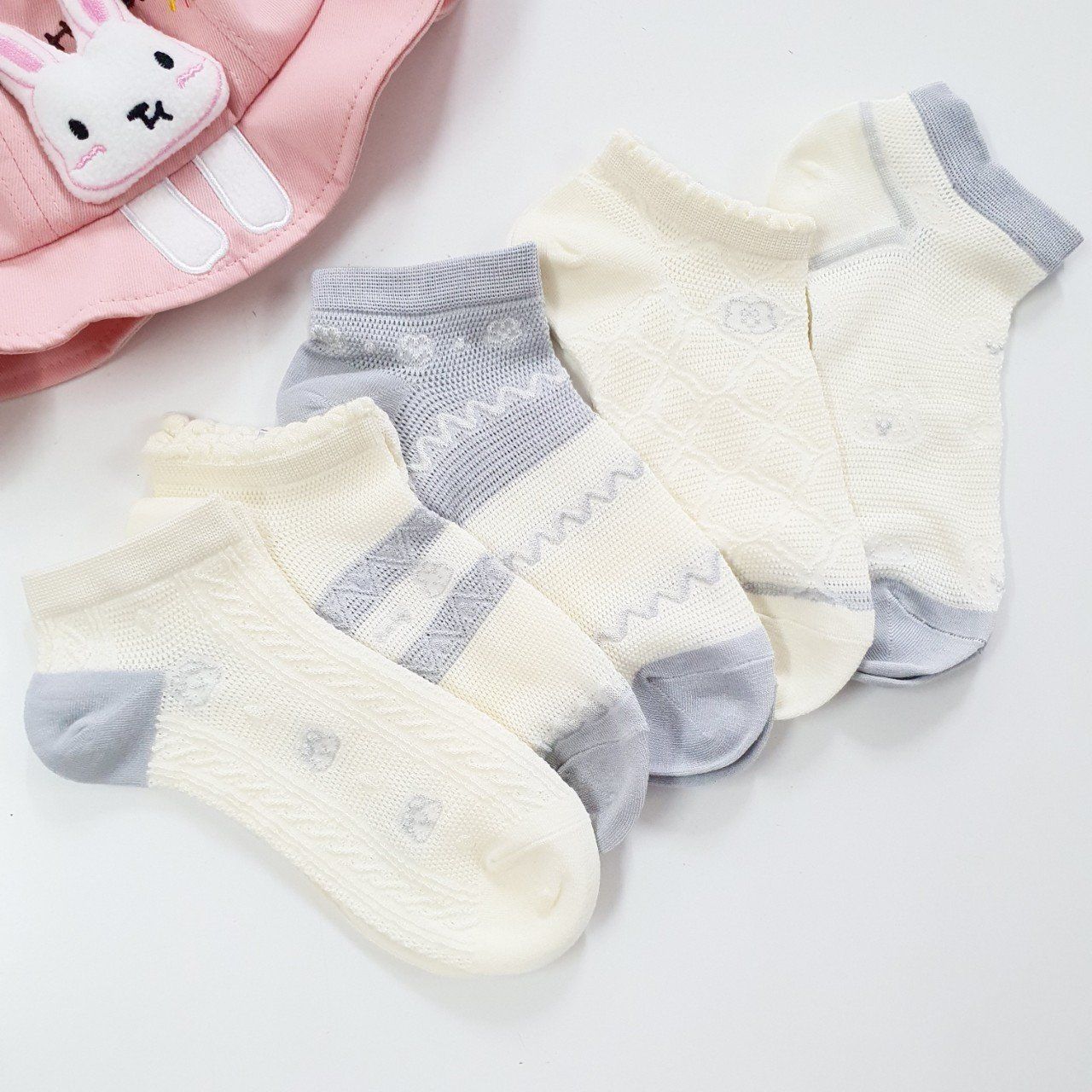 Set 2 đôi vớ chân lưới dệt thoáng khí cho bé và mẹ