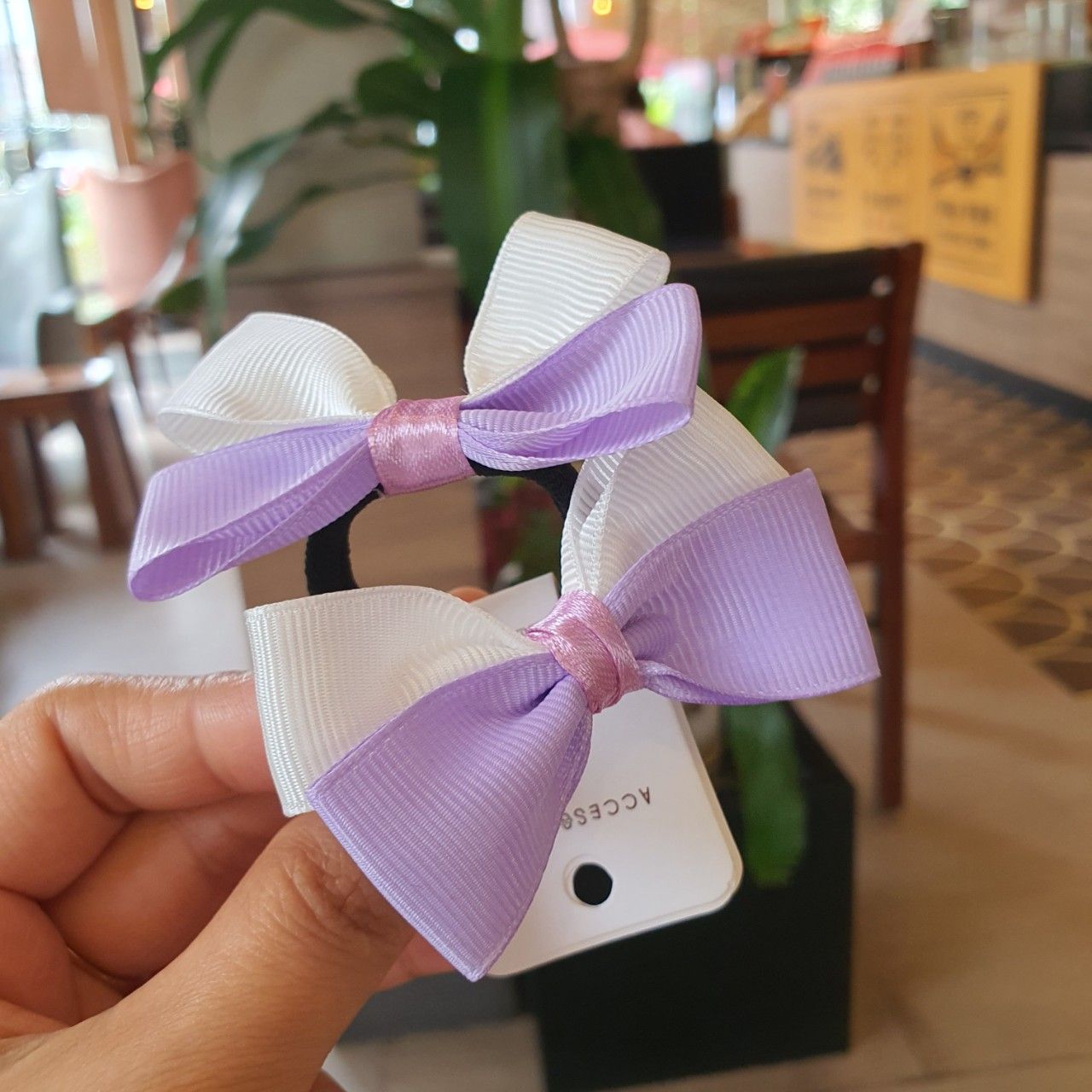 Set 2 kẹp tóc và cột tóc nơ ruy băng xinh xắn cho bé gái
