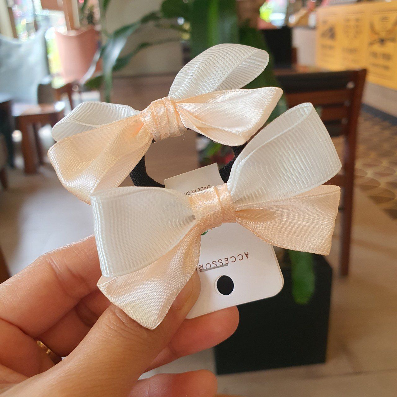 Set 2 kẹp tóc và cột tóc nơ ruy băng xinh xắn cho bé gái