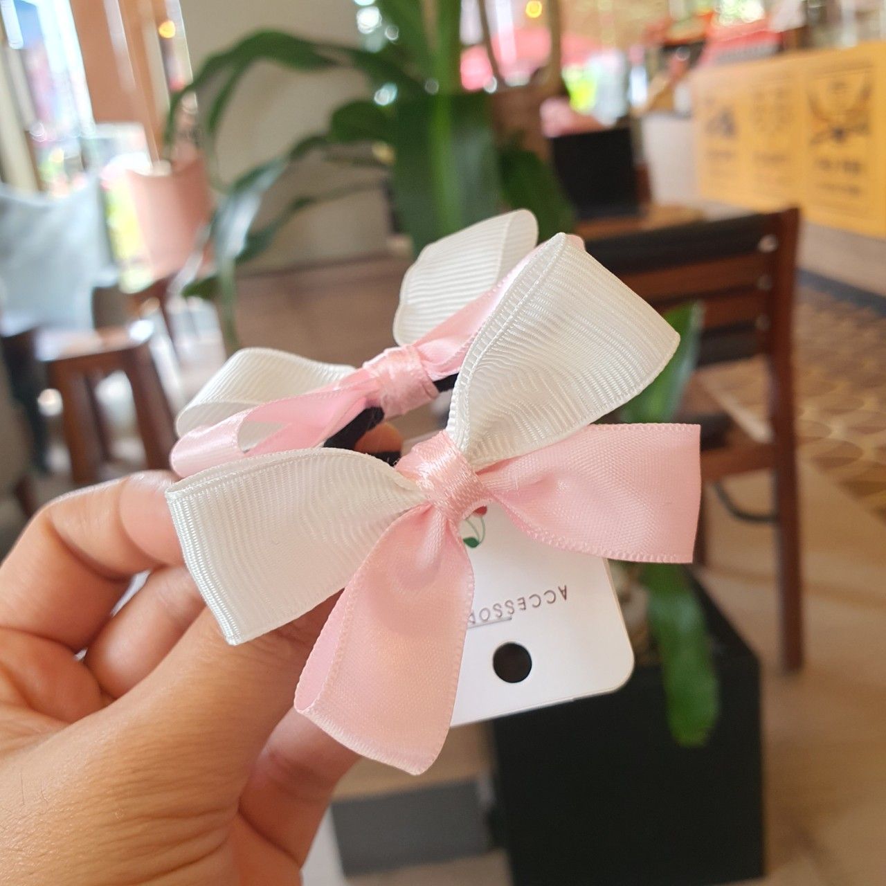 Set 2 kẹp tóc và cột tóc nơ ruy băng xinh xắn cho bé gái