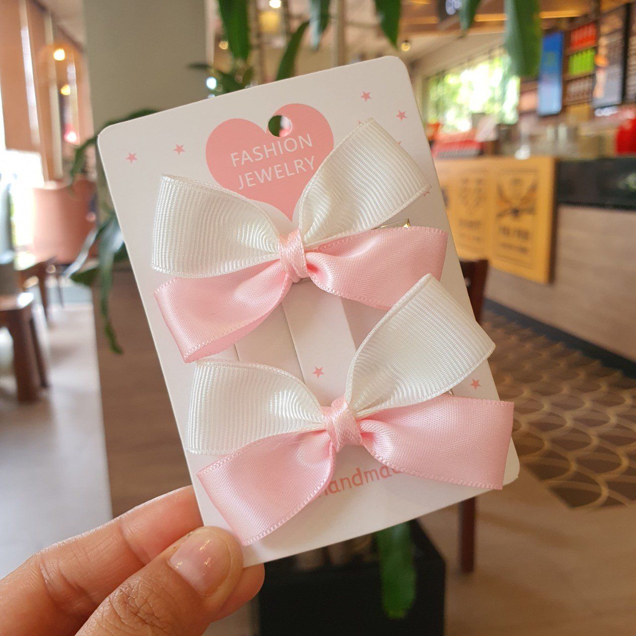 Set 2 kẹp tóc và cột tóc nơ ruy băng xinh xắn cho bé gái