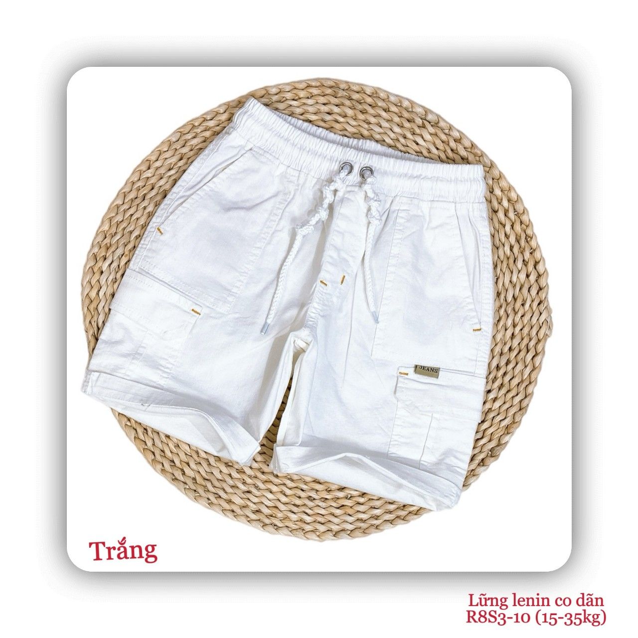 Quần lửng bé trai chất linen mềm mại, co giãn tốt