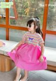  Đầm Kuromi cho bé kẻ sọc ngang tùng váy màu hồng xinh xắn 