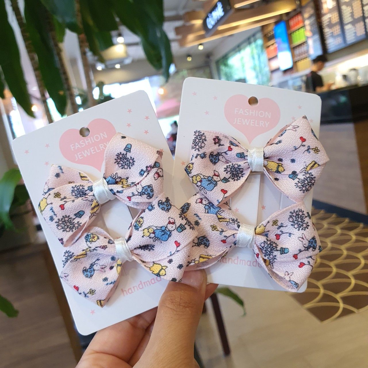 Set 2 kẹp tóc nơ họa tiết xinh xắn đáng yêu