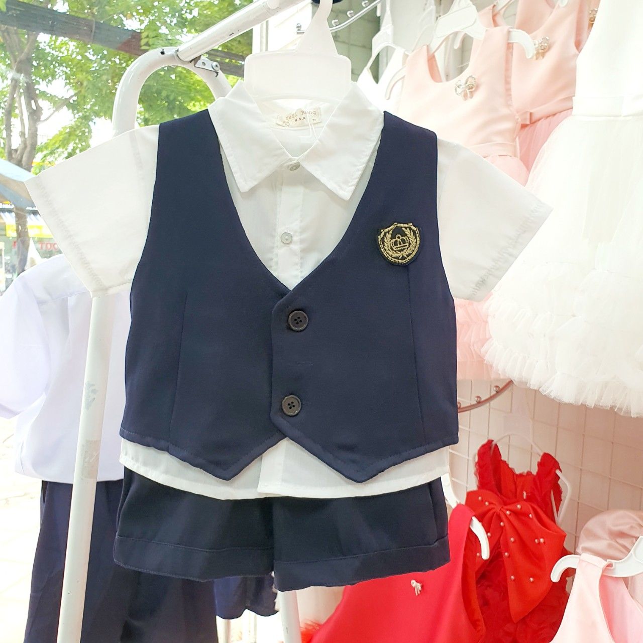 Set vest gile công tử cho bé đi tiệc, thôi nôi, đầy tháng từ 4-15kg