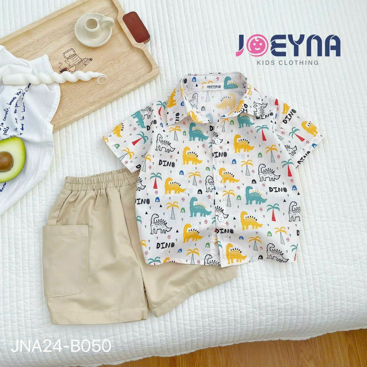 Set áo sơ mi khủng long quần kaki túi hộp cực chất