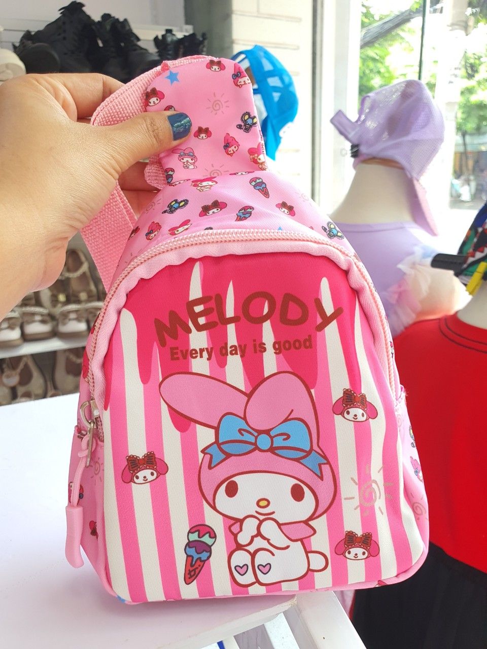 Túi đeo chéo cho bé gái họa tiết hoạt hình Kuromi, Cinnamoroll... đáng yêu