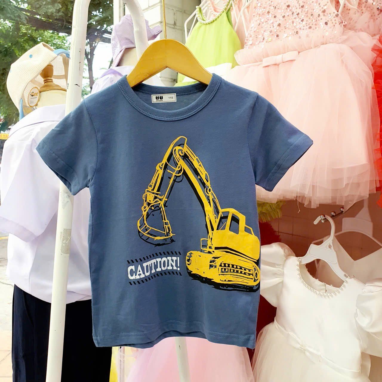 Áo thun cotton cho bé họa tiết hoạt hình siêu dễ thương