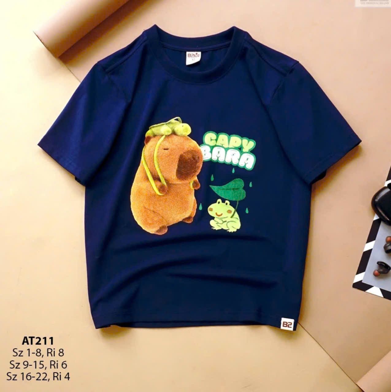 Áo thun cotton cho bé trai và bé gái họa tiết Capybara