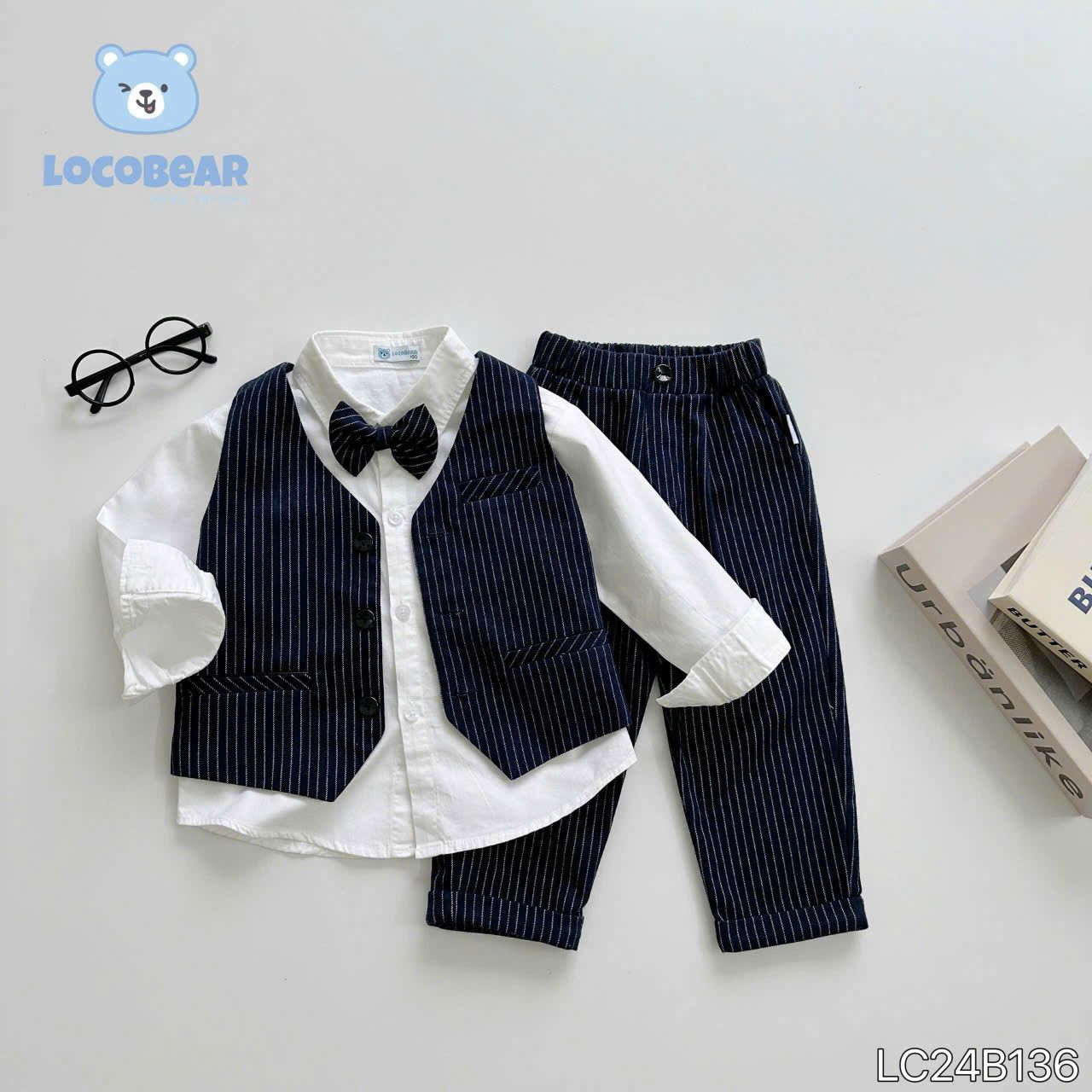 Set vest gile cho bé trai diện đi tiệc phong cách Hàn Quốc cực sang S02 _ Beekids