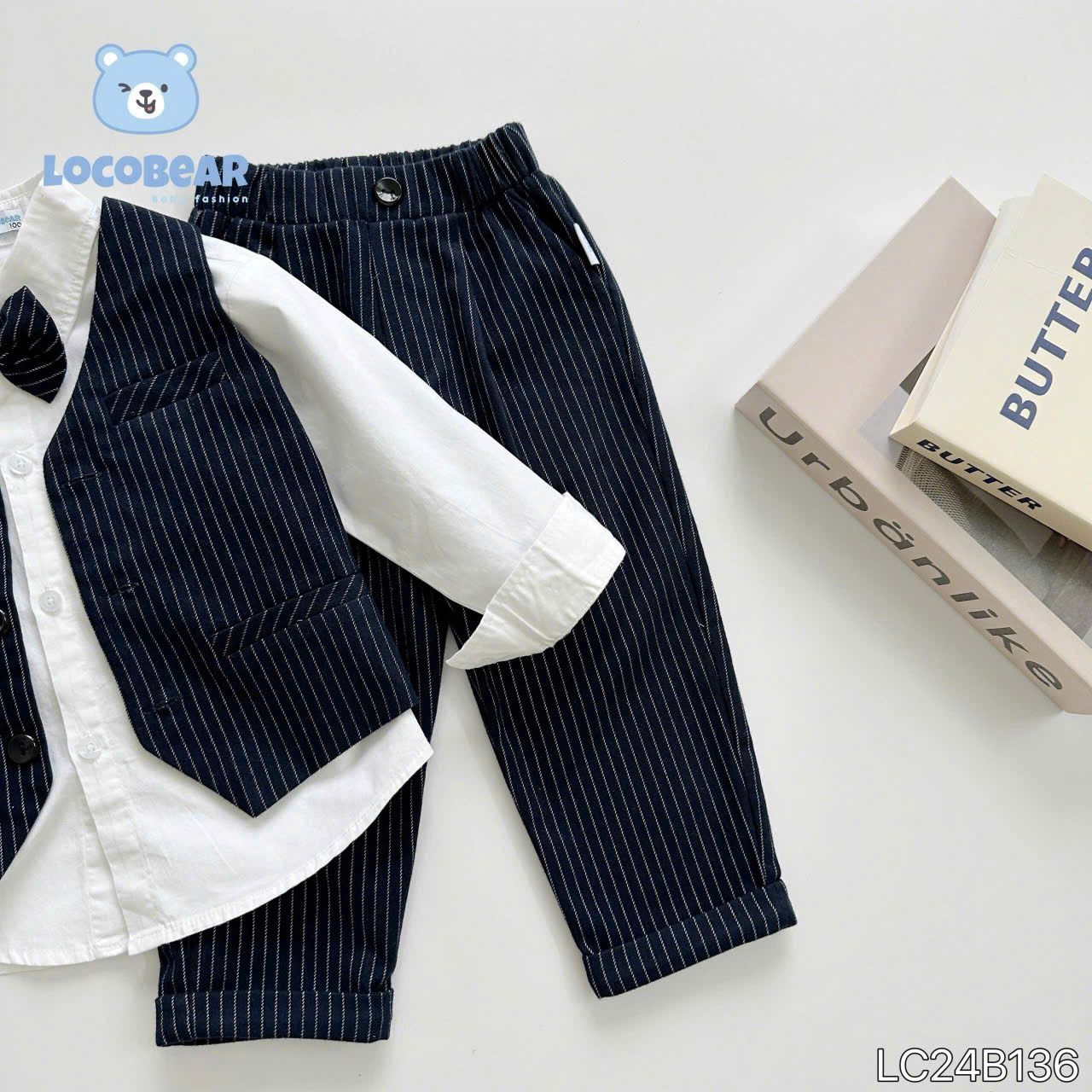 Set vest gile cho bé trai diện đi tiệc phong cách Hàn Quốc cực sang S02 _ Beekids