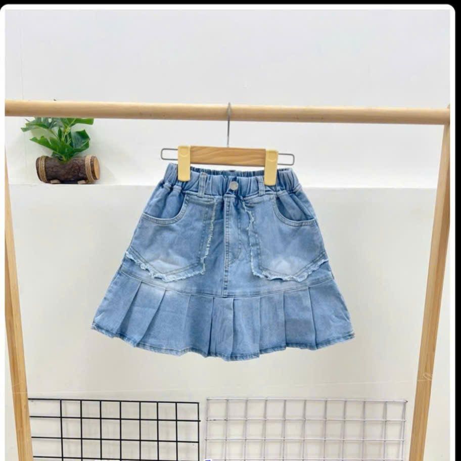 Chân váy jean dáng xòe cho bé gái từ 30kg đến 52kg D07 _ Beekids