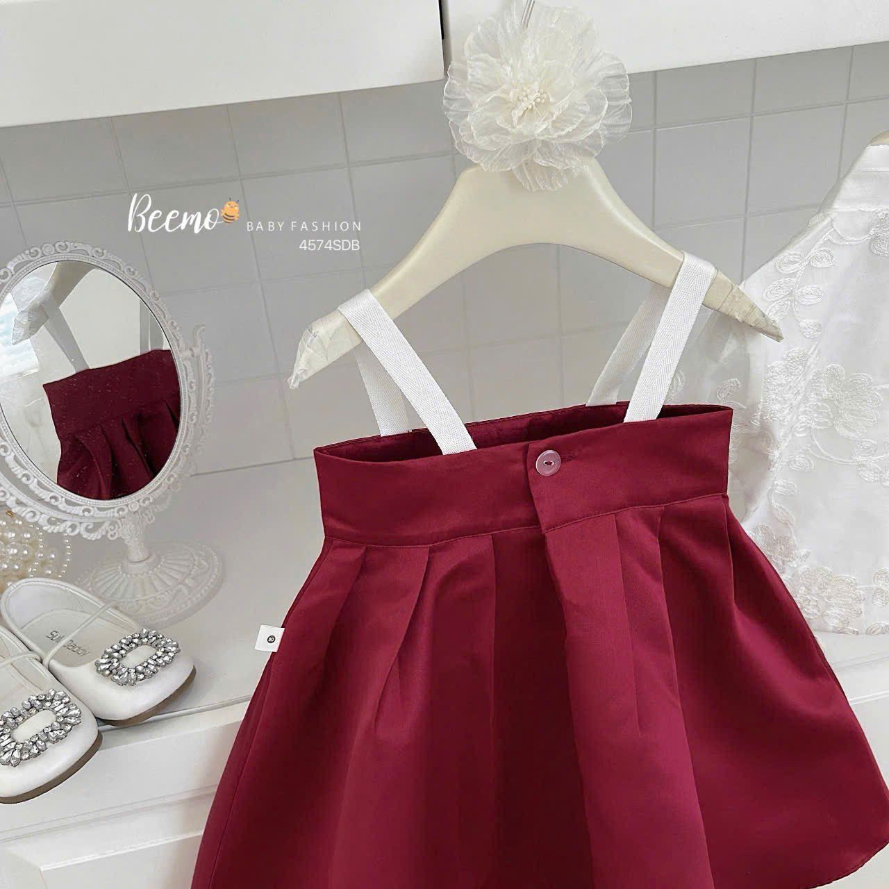 Bộ Hanbok bé gái phối ren hoa nổi kèm phụ kiện cài tóc cực xinh S17 _ Beekids