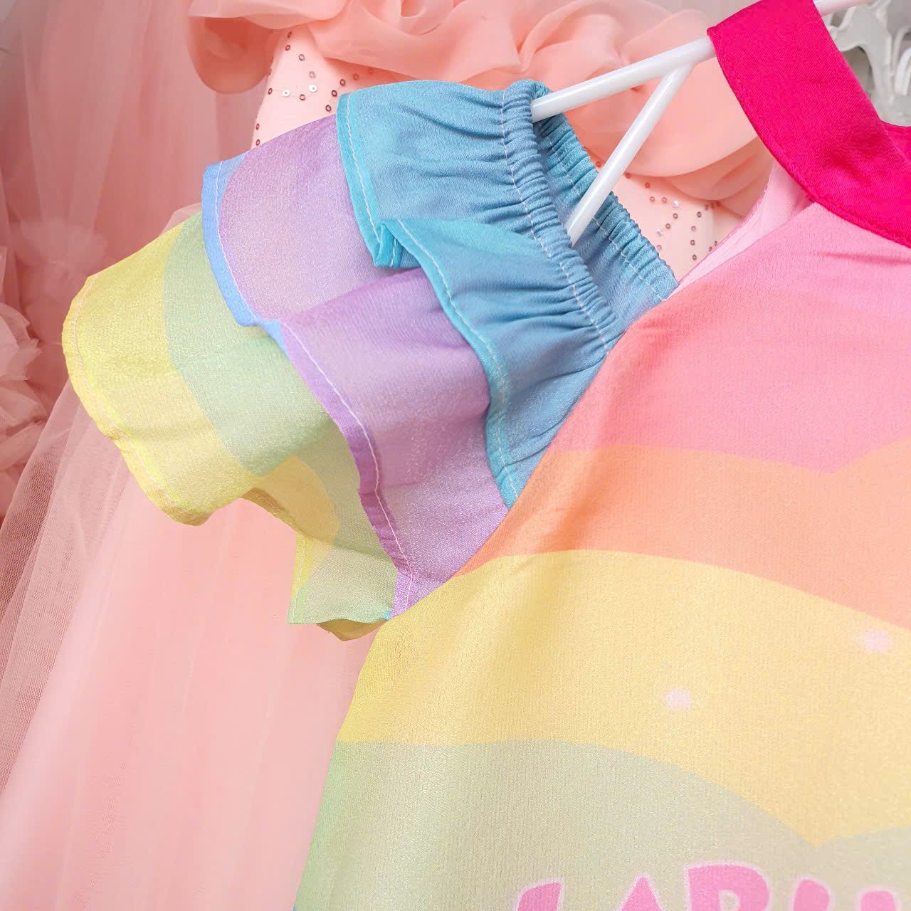 Bộ áo dài bé gái cổ yếm họa tiết Labubu hot trend AD06 _ Beekids