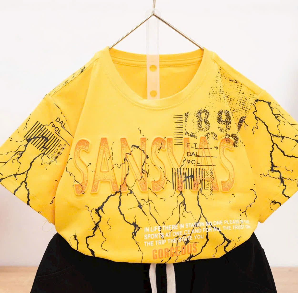 Set bé trai loang màu chữ SANSYAS dập nổi sành điệu S35 _ Beekids