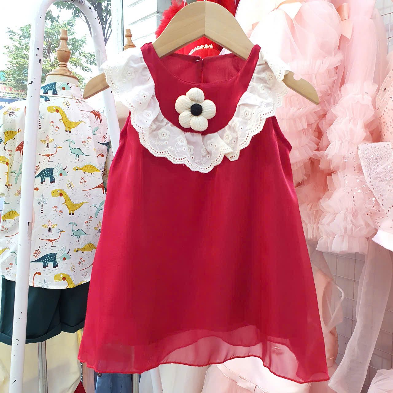 Đầm đỏ cho bé mặc Noel và Tết, lễ tiệc siêu đẹp D12 _ Beekids