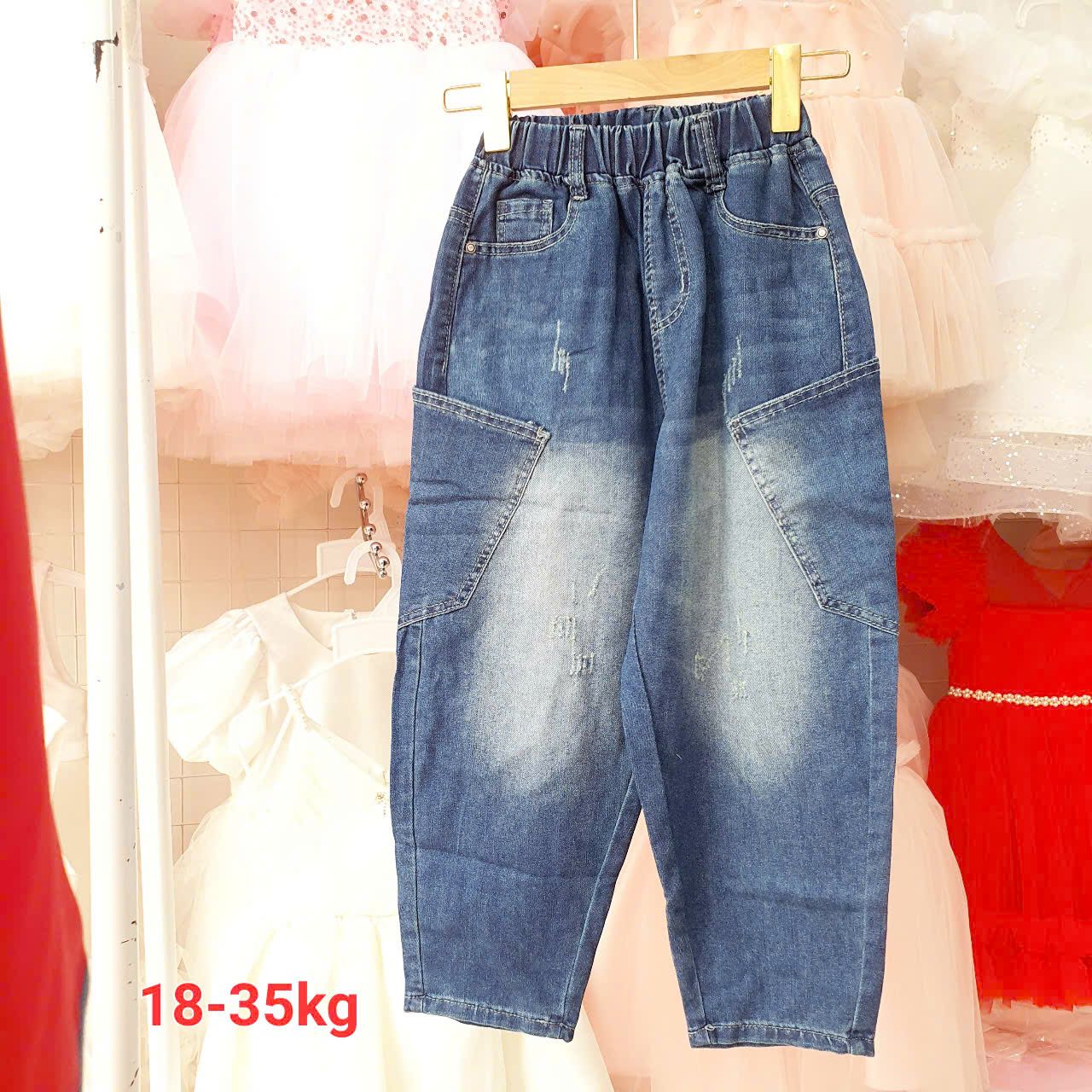Quần jean baggy cho bé từ 18kg đến 35kg chất jean mềm mại co giãn dễ phối đồ Q11_Beekids