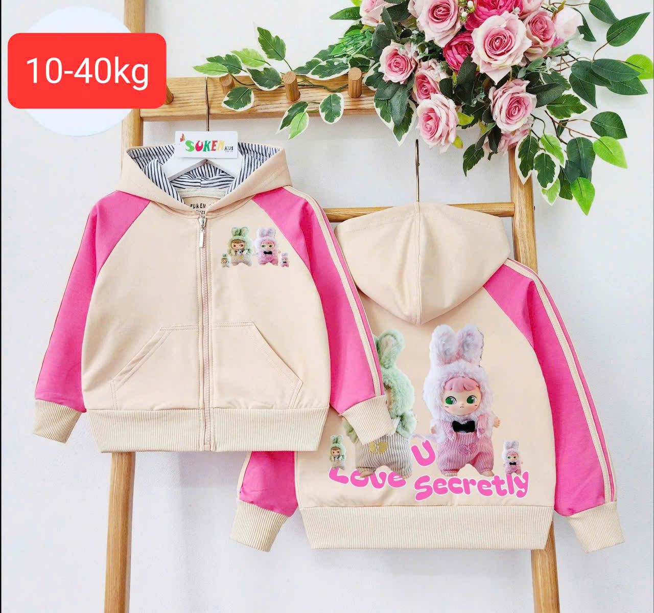 Áo khoác bé gái họa tiết Baby Three siêu cưng K05 _ Beekids