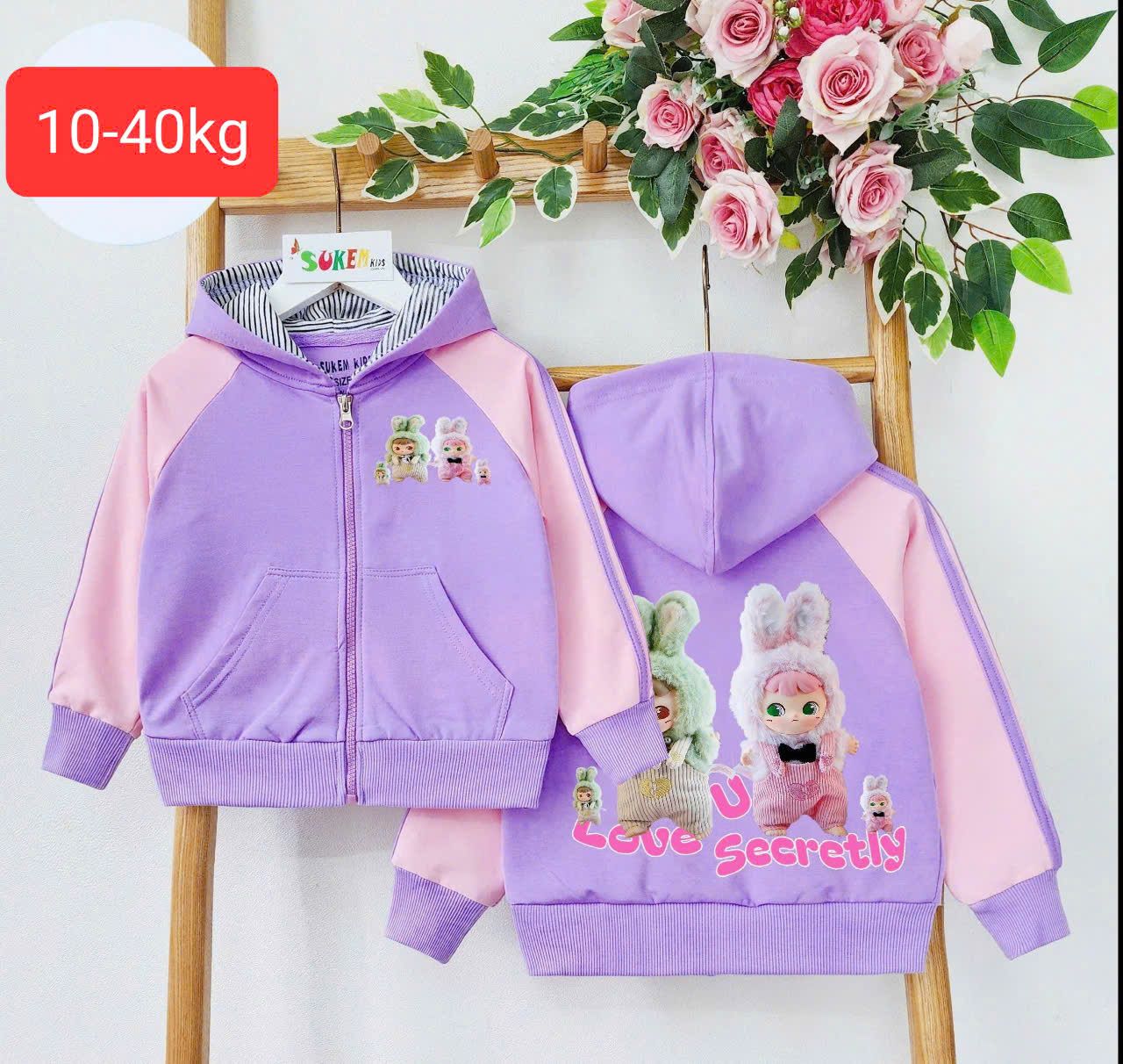 Áo khoác bé gái họa tiết Baby Three siêu cưng K05 _ Beekids