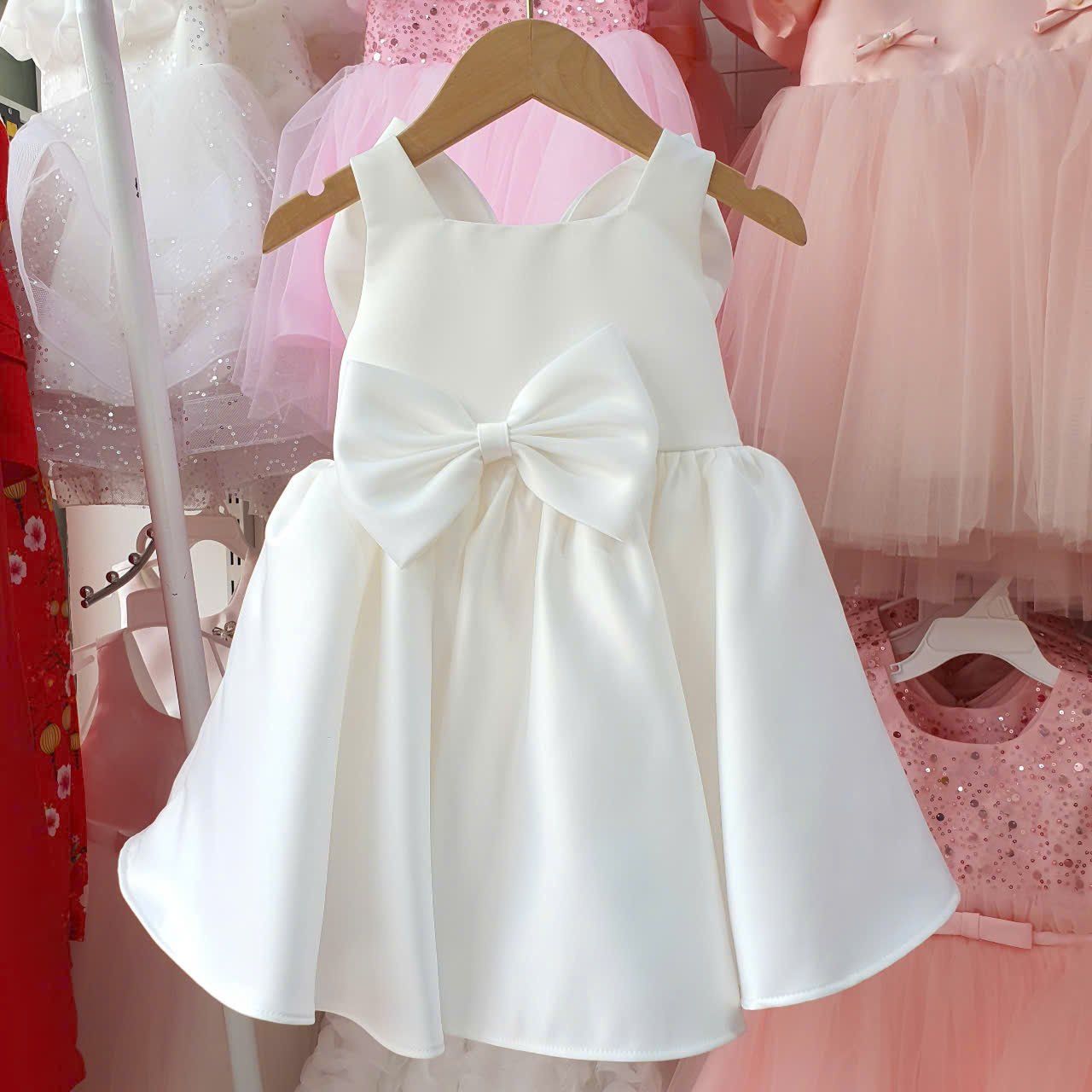 Đầm công chúa nơ trước và nơ sau siêu đẹp cho bé gái mặc đi lễ tiệc CC02 _ Beekids