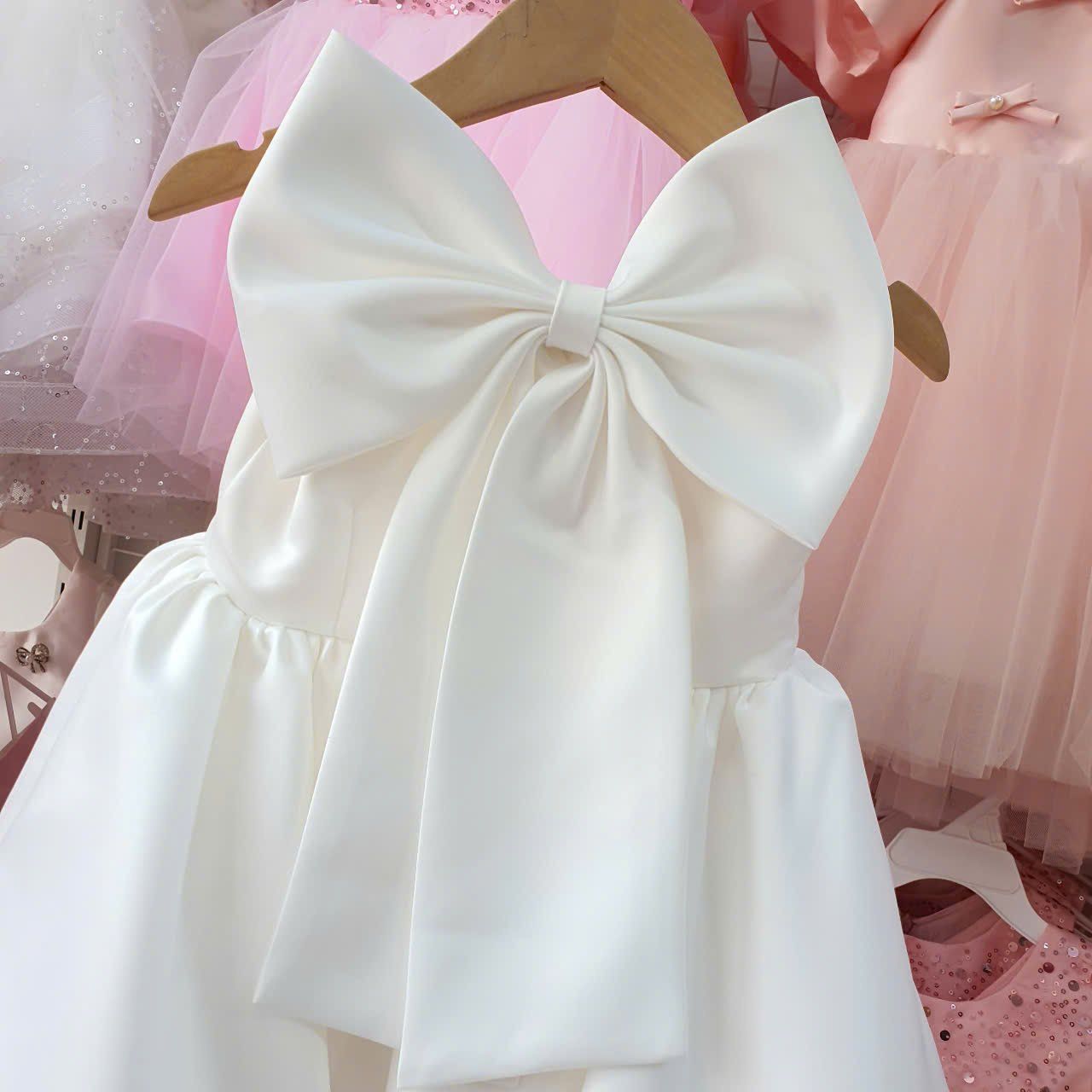 Đầm công chúa nơ trước và nơ sau siêu đẹp cho bé gái mặc đi lễ tiệc CC02 _ Beekids