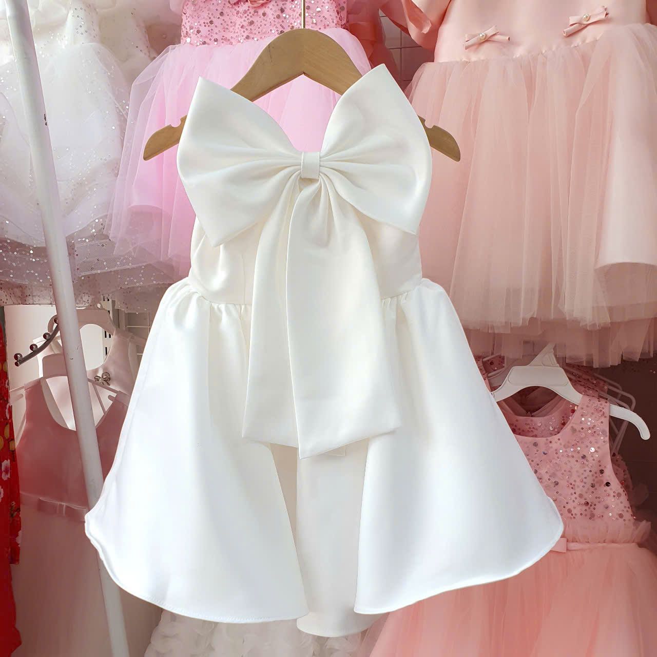 Đầm công chúa nơ trước và nơ sau siêu đẹp cho bé gái mặc đi lễ tiệc CC02 _ Beekids