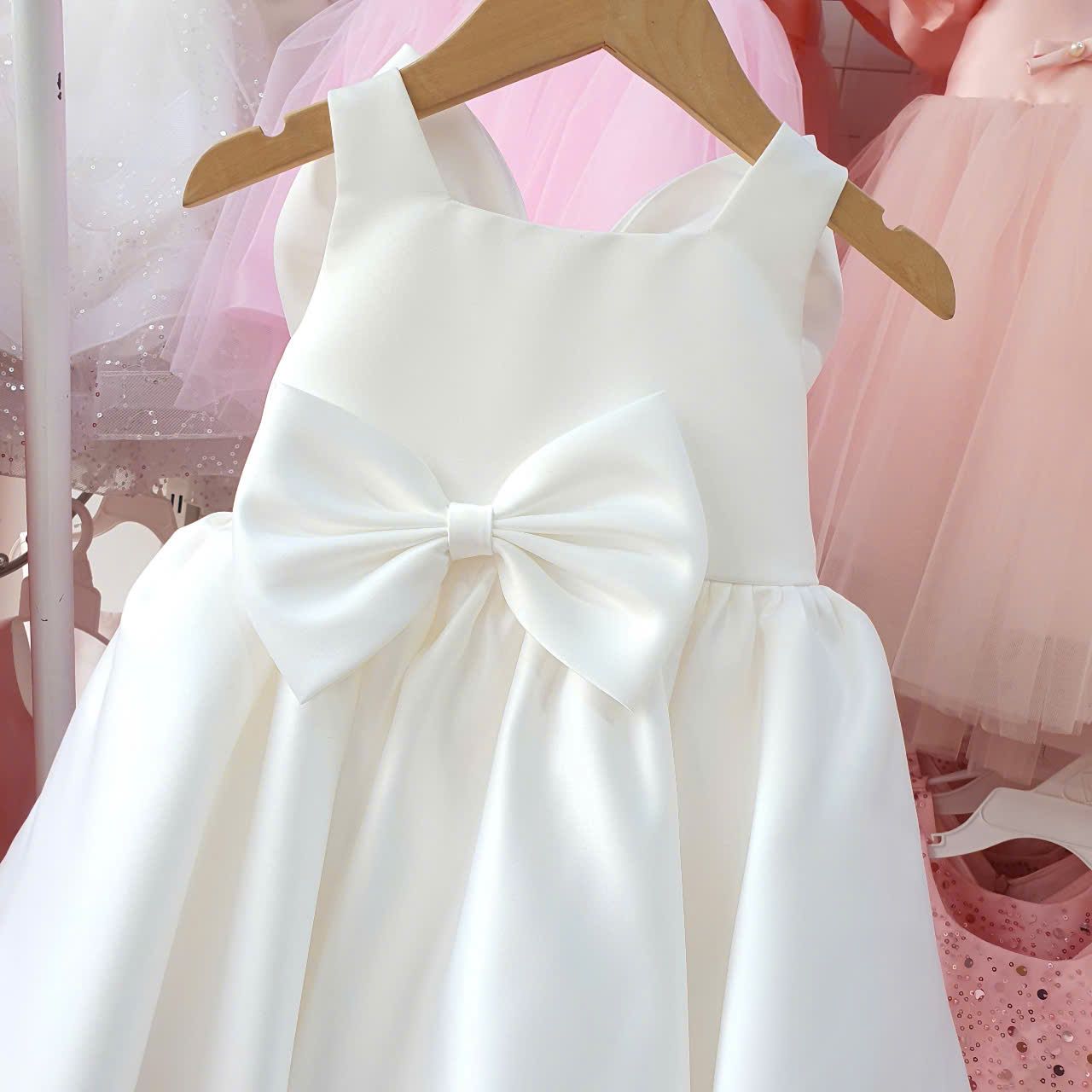 Đầm công chúa nơ trước và nơ sau siêu đẹp cho bé gái mặc đi lễ tiệc CC02 _ Beekids